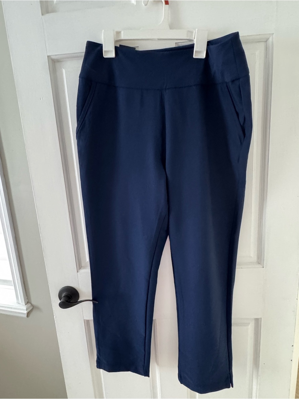 adidas Navy Cropped Ponte Pull-On Pants